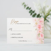 Hochzeit der eleganten Rose RSVP Karte (Stehend Vorderseite)