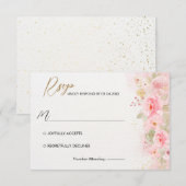 Hochzeit der eleganten Rose RSVP Karte (Vorne/Hinten)