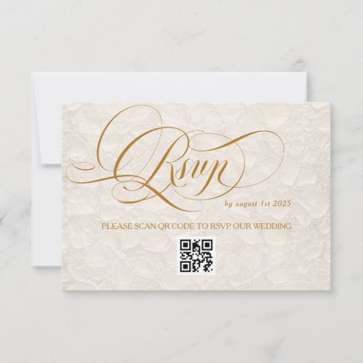 Hochzeit der Elfenbeinflorromantik RSVP Karte (Vorderseite)