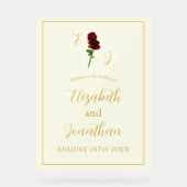 Hochzeit der Elfenbeingoldene Rose Acrylschild (Vorderseite)