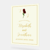 Hochzeit der Elfenbeingoldene Rose Acrylschild (Winkel)