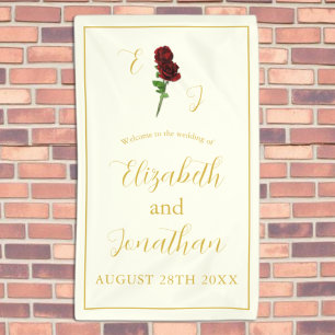 Hochzeit der Elfenbeingoldene Rose Banner