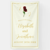 Hochzeit der Elfenbeingoldene Rose Banner (Vertikal)