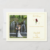 Hochzeit der Elfenbeingoldene Rose Dankeskarte (Vorderseite)