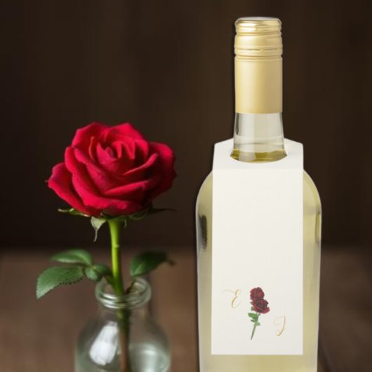 Hochzeit der Elfenbeingoldene Rose Flaschenanhänger