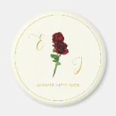 Hochzeit der Elfenbeingoldene Rose Magnet (Vorne)