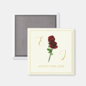 Hochzeit der Elfenbeingoldene Rose Magnet (Vorderseite/Rückseite)