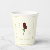 Hochzeit der Elfenbeingoldene Rose Pappbecher (Vorderseite)