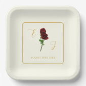 Hochzeit der Elfenbeingoldene Rose Pappteller (Vorderseite)