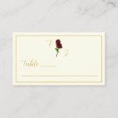 Hochzeit der Elfenbeingoldene Rose Platzkarte (Vorderseite)