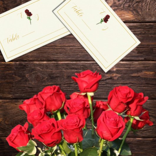 Hochzeit der Elfenbeingoldene Rose Platzkarte