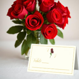 Hochzeit der Elfenbeingoldene Rose Platzkarte