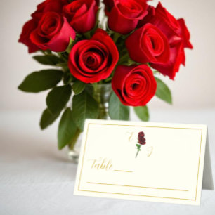 Hochzeit der Elfenbeingoldene Rose Platzkarte