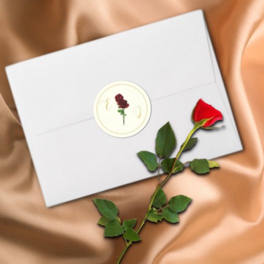 Hochzeit der Elfenbeingoldene Rose Runder Aufkleber