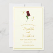 Hochzeit der Elfenbeingoldene Rose Save The Date (Vorderseite)