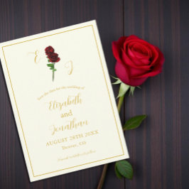 Hochzeit der Elfenbeingoldene Rose Save The Date
