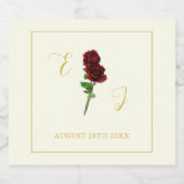 Hochzeit der Elfenbeingoldene Rose Schaumweinetikett (Einzelnes Label)