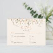 Hochzeit der Elfenbeinküste und der Wildblume Blus RSVP Karte (Stehend Vorderseite)