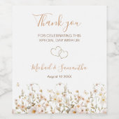 Hochzeit der Elfenbeinküste und der Wildblume Blus Weinetikett (Einzelnes Label)