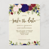 Hochzeit der Elfenbeinmarinade speichert das Datum Ankündigungspostkarte (Vorderseite)