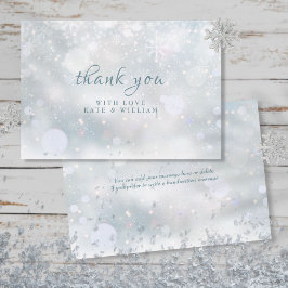 Hochzeit der ersten Winterschneeflocken Dankeskarte