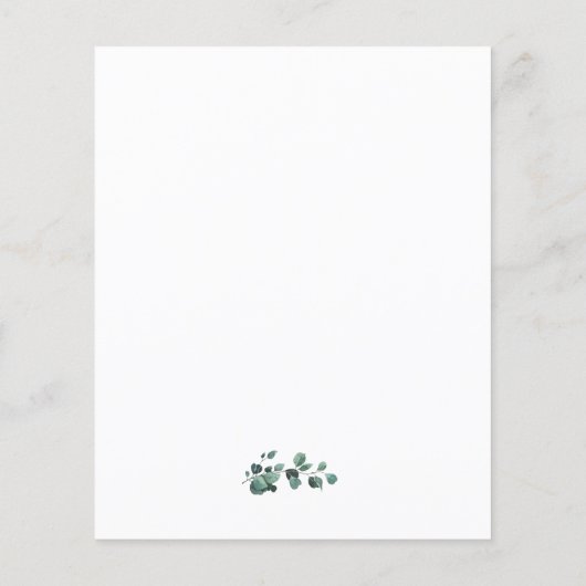 Hochzeit der Eukalyptus-Grüne, goldene Geometrie Flyer (Hinten)