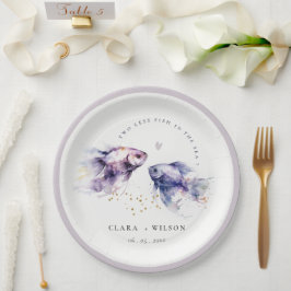 Hochzeit der Fischküste von Lilac Pappteller