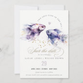 Hochzeit der Fischküste von Lilac Save The Date (Vorderseite)