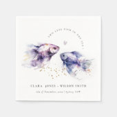 Hochzeit der Fischküste von Lilac Serviette (Vorderseite)