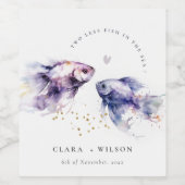 Hochzeit der Fischküste von Lilac Weinetikett (Einzelnes Label)