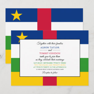 Hochzeit der Flagge der Zentralafrikanischen Repub Einladung