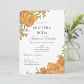 Hochzeit der Flora auf Spanisch Einladung (Stehend Vorderseite)