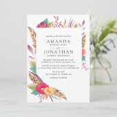 Hochzeit der Flora und Fauna Einladung (Stehend Vorderseite)