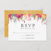 Hochzeit der Flora und Fauna RSVP Karte (Vorne/Hinten)