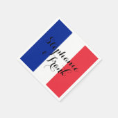 Hochzeit der französischen Flagge Serviette (Ecke)
