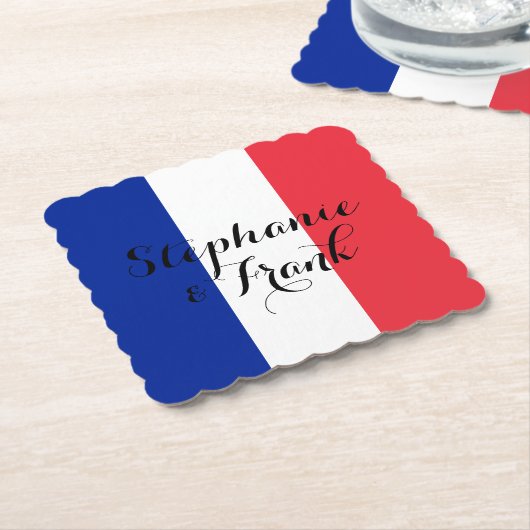 Hochzeit der französischen Flagge Untersetzer (angewinkelt)
