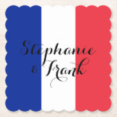 Hochzeit der französischen Flagge Untersetzer (Vorderseite)