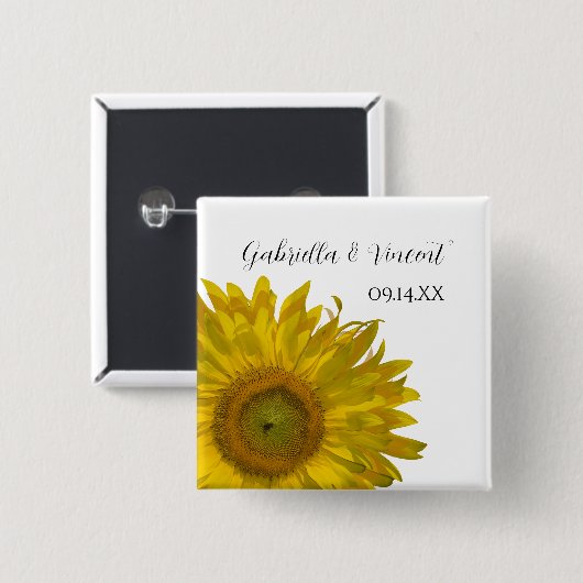 Hochzeit der Gelbblüte Button (Vorne & Hinten)