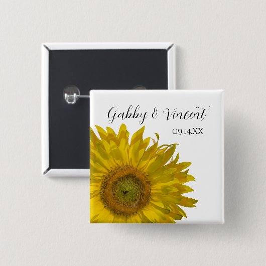 Hochzeit der Gelbblüte Button (Vorne & Hinten)