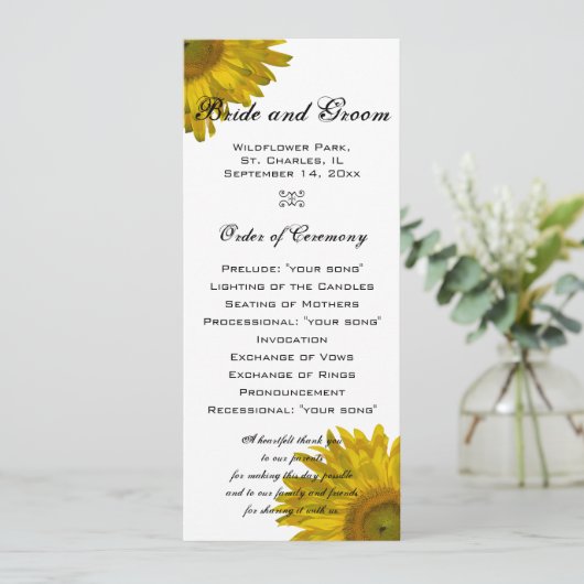 Hochzeit der Gelbblüte Programm (Stehend Vorderseite)