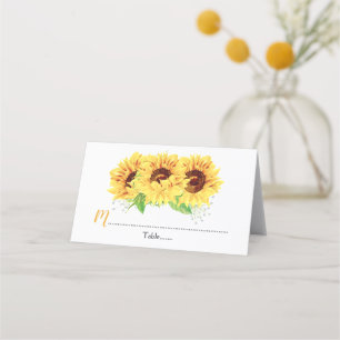 Hochzeit der Gelbblütenblume Platzkarte