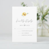 Hochzeit der Gelbblütenblume RSVP Karte (Stehend Vorderseite)