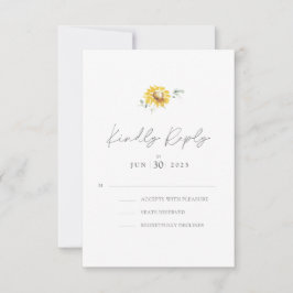 Hochzeit der Gelbblütenblume RSVP Karte