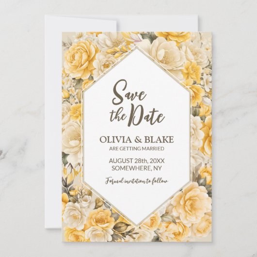 Hochzeit der Gelben Flora Save The Date (Vorderseite)