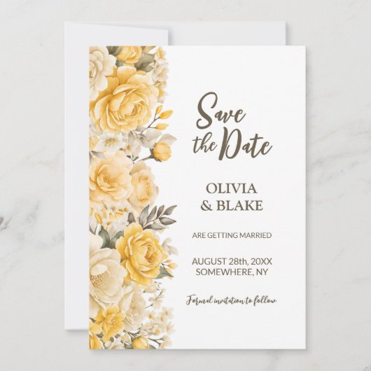 Hochzeit der Gelben Flora Save The Date (Vorderseite)