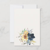 Hochzeit der gelben Marineblacht RSVP Karte (Rückseite)