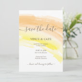 Hochzeit der gelben Orangen-Wasserfarbe Einladung (Stehend Vorderseite)