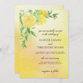Hochzeit der Gelben Rose Einladung (Vorne/Hinten)