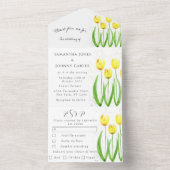 Hochzeit der Gelben Tulips All In One Einladung (Innen Boden)