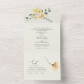 Hochzeit der gelben Wasserfarbe All In One Einladung (Innen Boden)